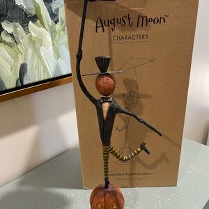 Dancing Pumpkin Man Figurine - Black and Orange